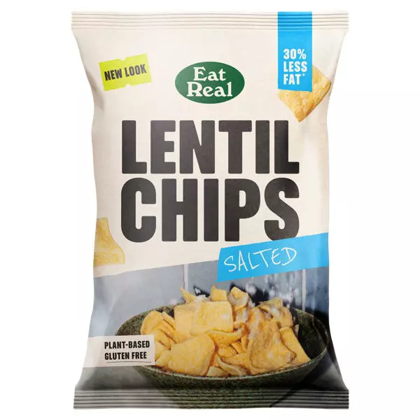 EAT REAL LENTIL SALTED CHIPS 95G 