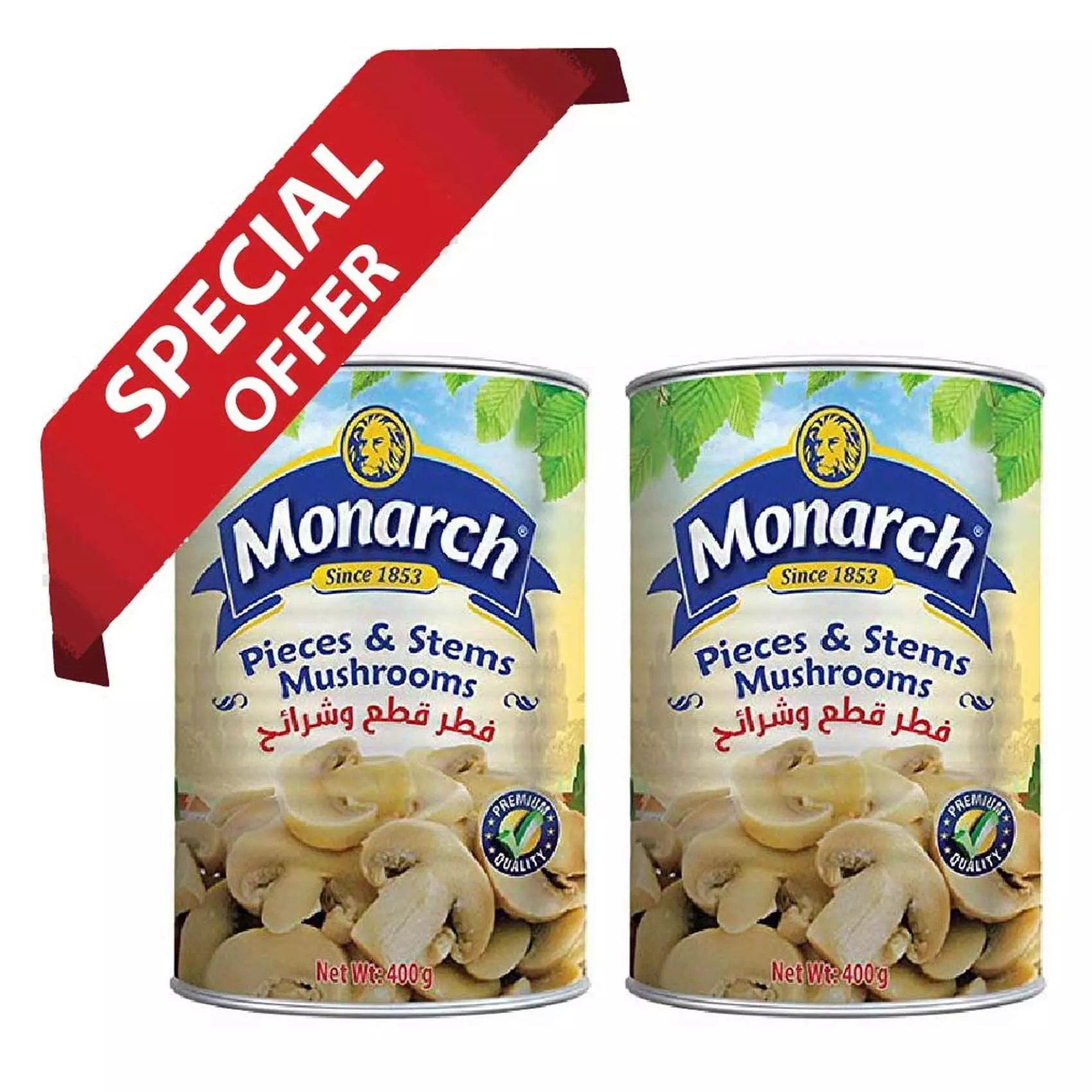 MONARCH STEM MUSHROOMS 400G*2  