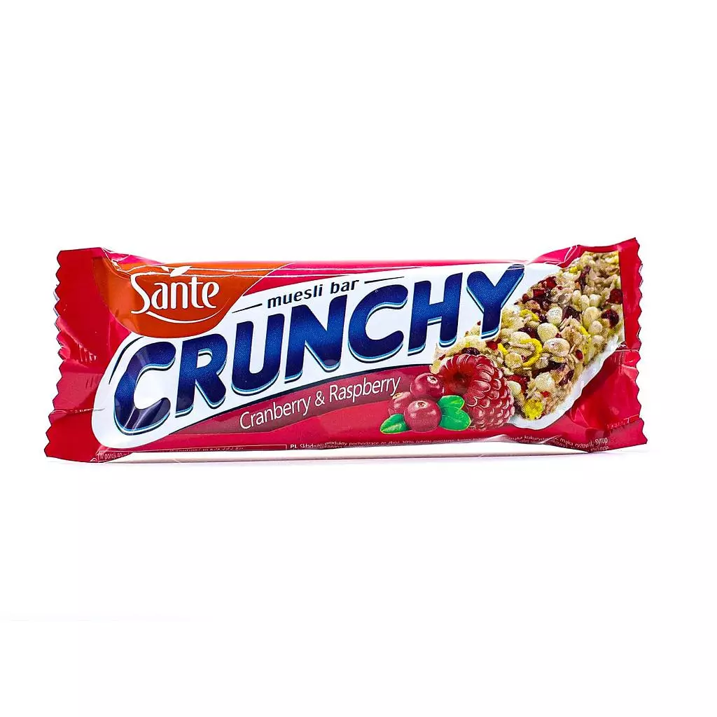 SANTE CRUNCHY CRANBERRY & RASPBERRY BAR 40G