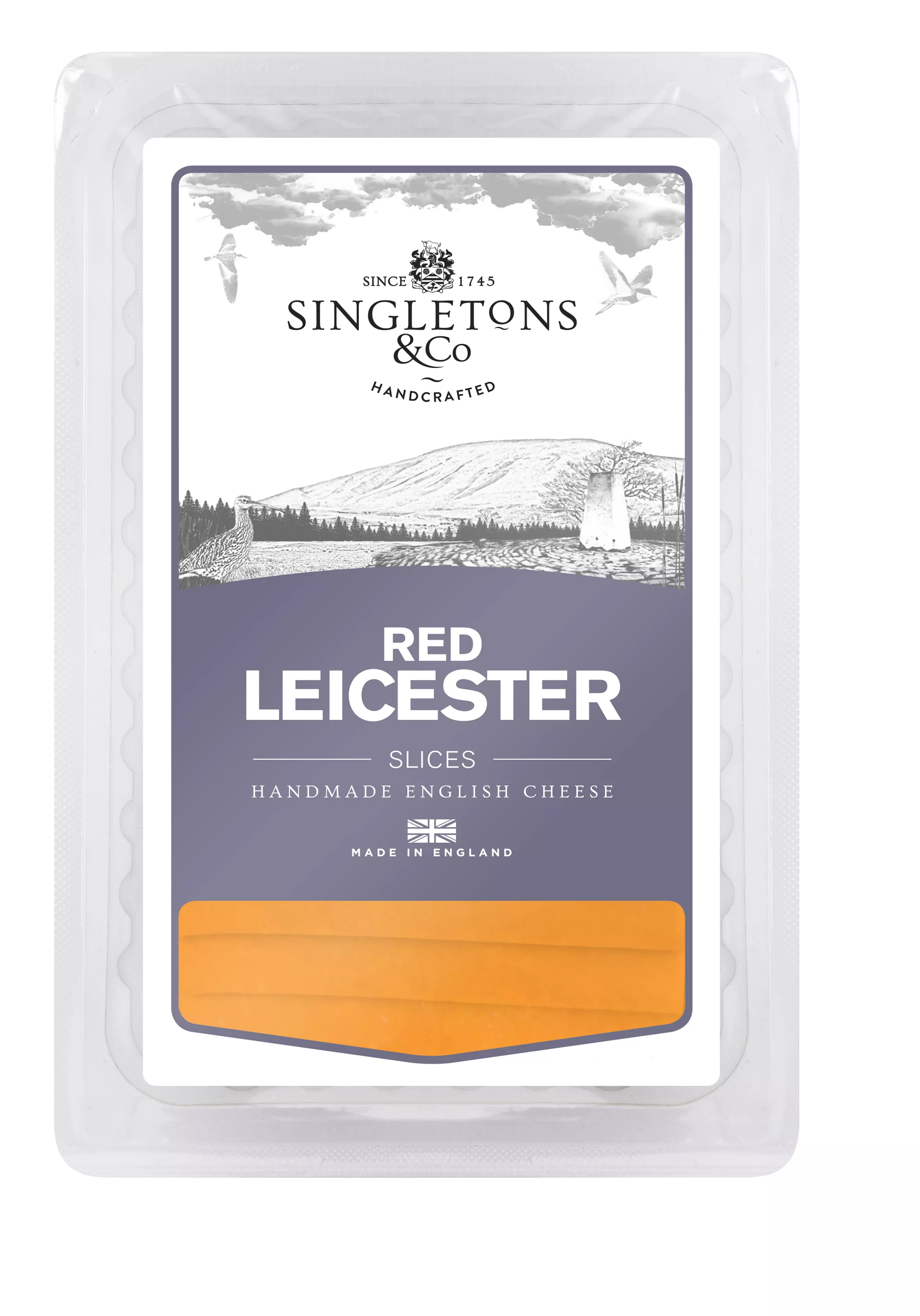 SINGLETONS RED LEICESTER SLICES 150 G