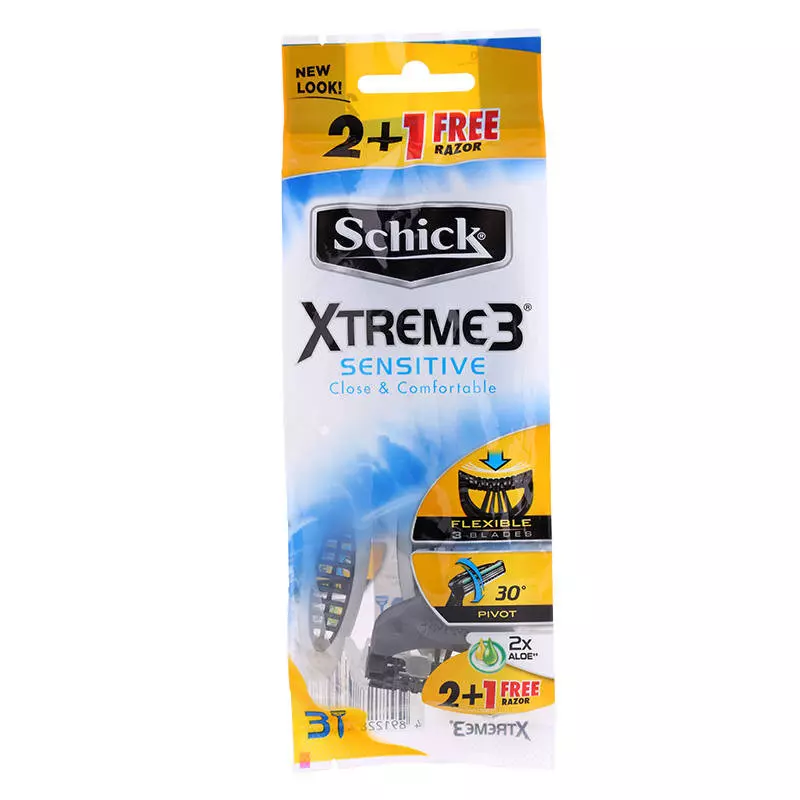 SCHICK XTREME RAZOR#3 SENSITIVE 2+1FREE 