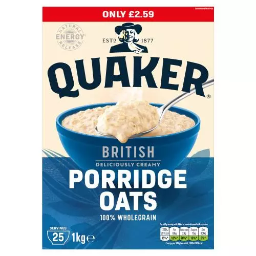 QUAKER ROLLED OATS 1KG 