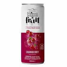 RIM X FRUIT CARBONATED BEVERAGE CRANBERRY 330 ML