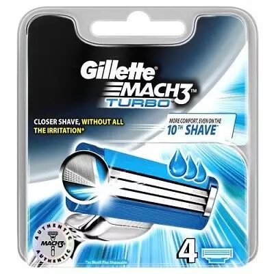 GILLETTE MACH3 TURBO BLADES *4