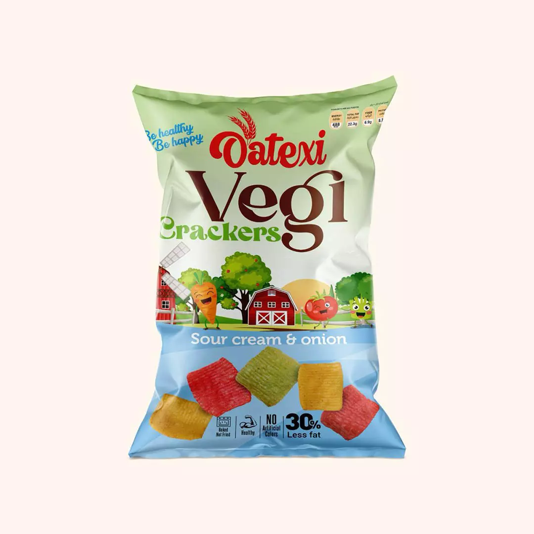 OATEXI VEGI CRACKERS SOUR CREAM&ONION 30%LESS 60 G