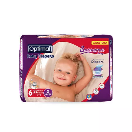 OPTIMAL BABY DIAPERS X LARGE #6 16+K *32