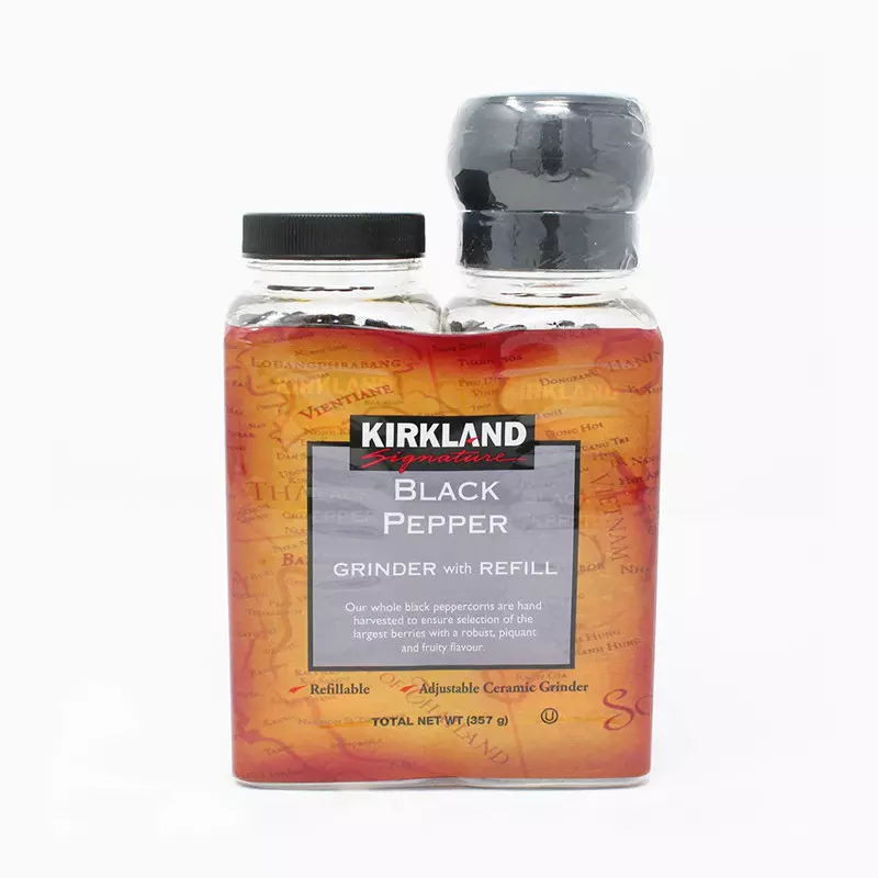 KIRKLAND BLACK PEPPER GRINDER WITH REFIL 357G