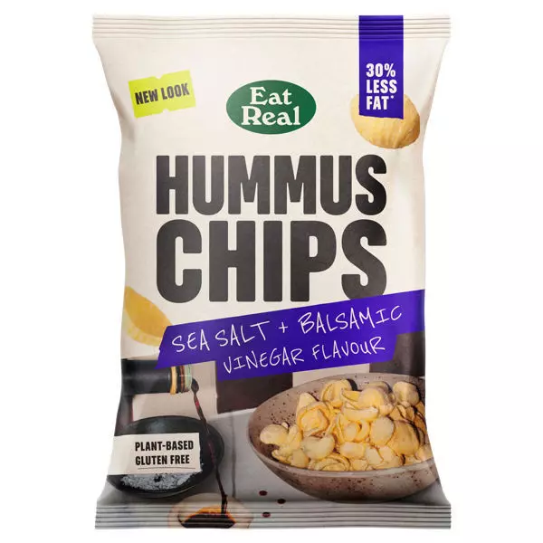 EAT REAL HUMMUS SEA SALT & BALSAMIC CHIPS 110G 