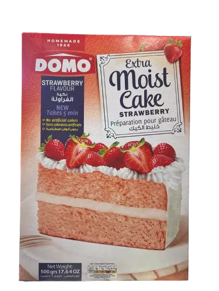 DOMO EXTRA MOIST CAKE STRAWBRRY FLAVOUR 500 G