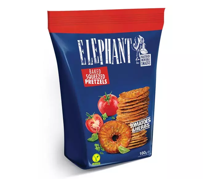 ELEPHANT PRETZELS TOMATOES & HERBS 160 G