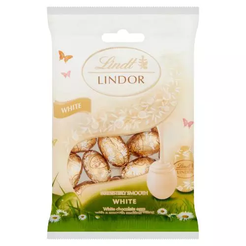 LINDT WHITE CHOCOLATE EGGS 80G 