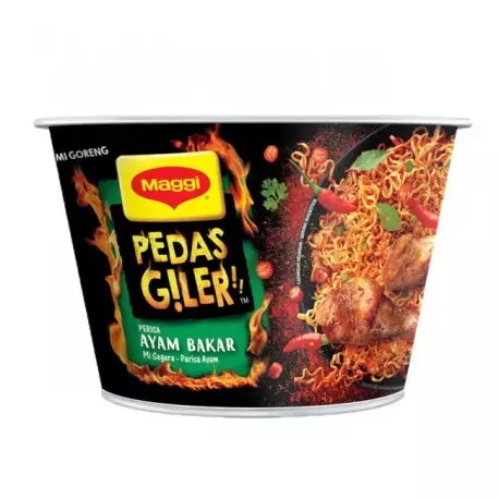 MAGGI PEDAS GILER AYAM BAKAR CUP 93G 