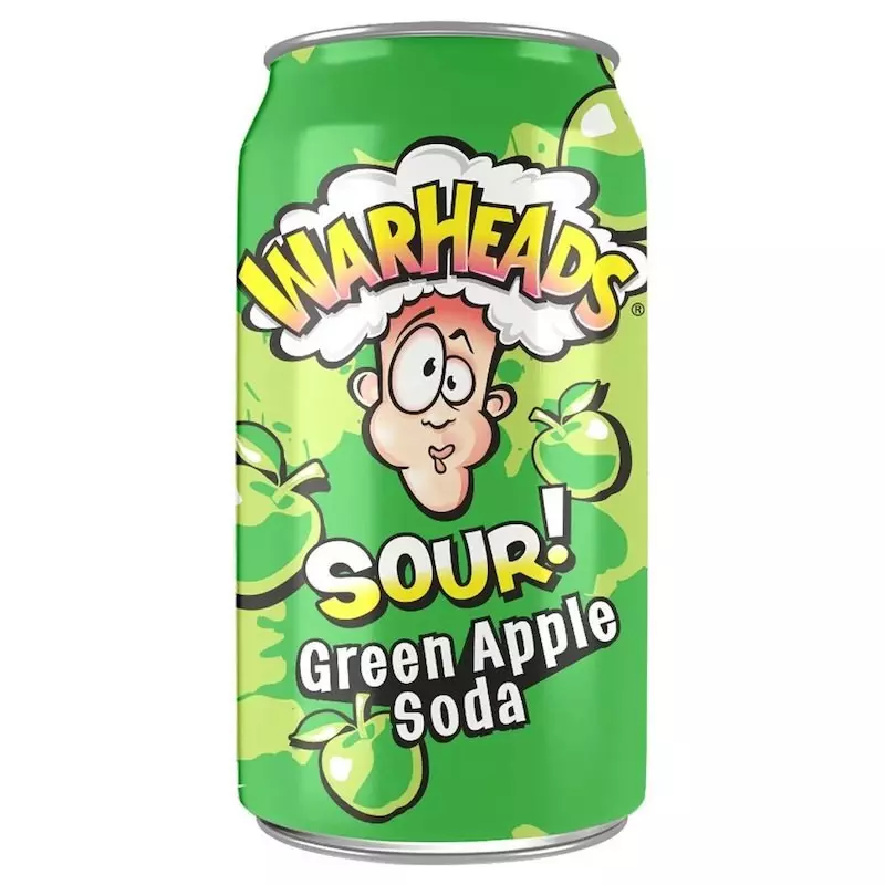 WARHEADS SOUR GREEN AOOLE SODA 355ML