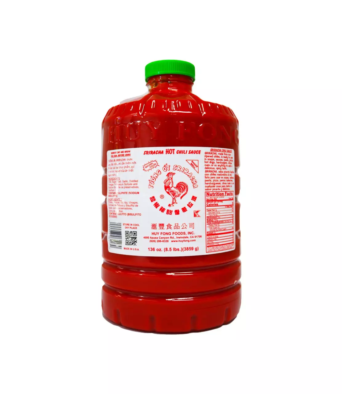 HUY FONG SRIRACHA CHILLI SAUCE 136 OZ