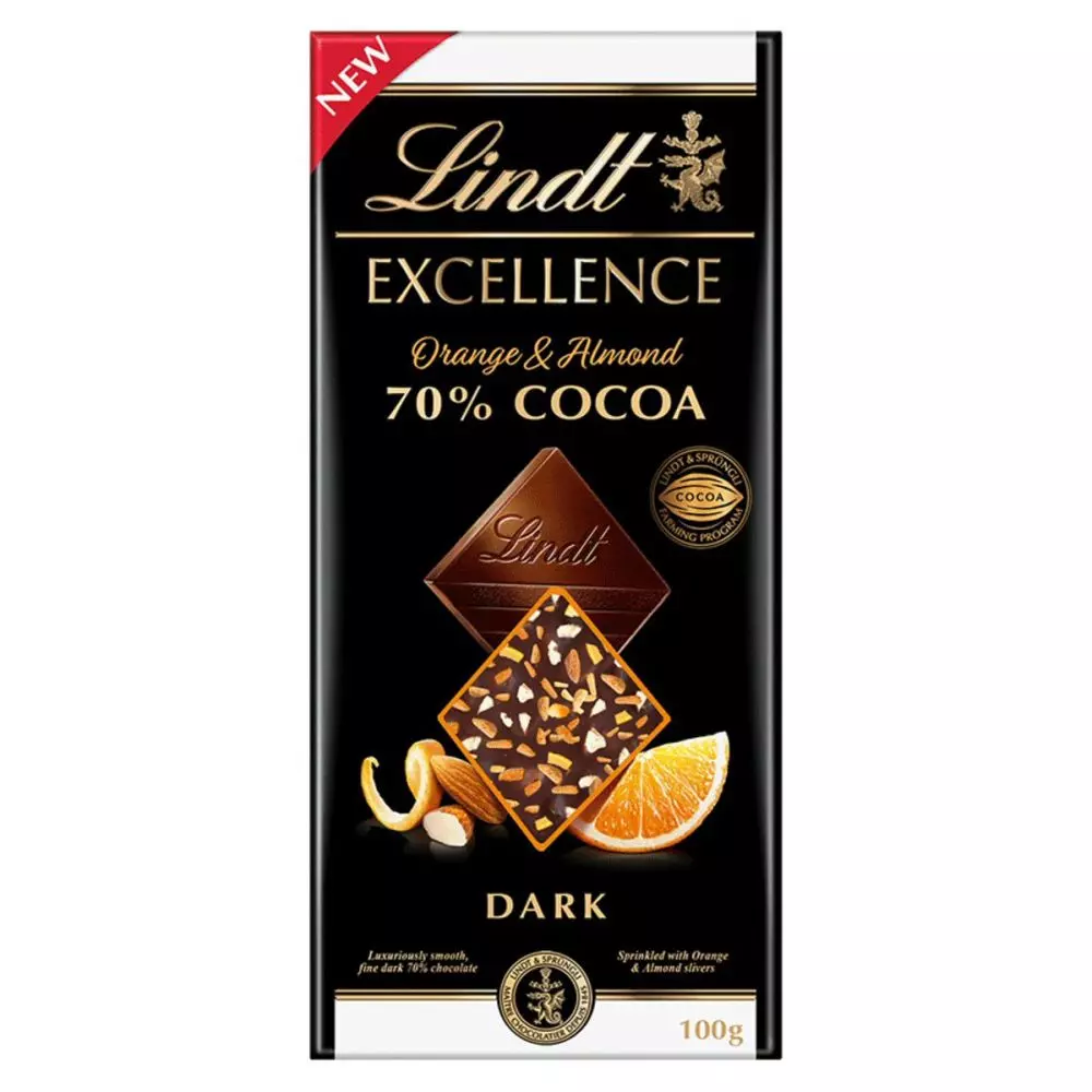 LINDT EXCELLENCE PASSION ALMOND ORANGE 100G 