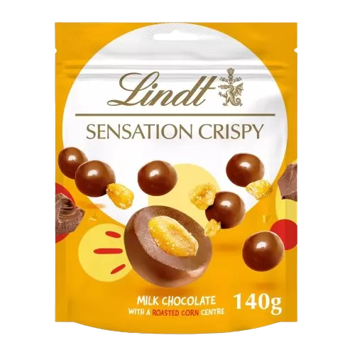 LINDT SENSATION CRISPY CORN POUCH 140 G