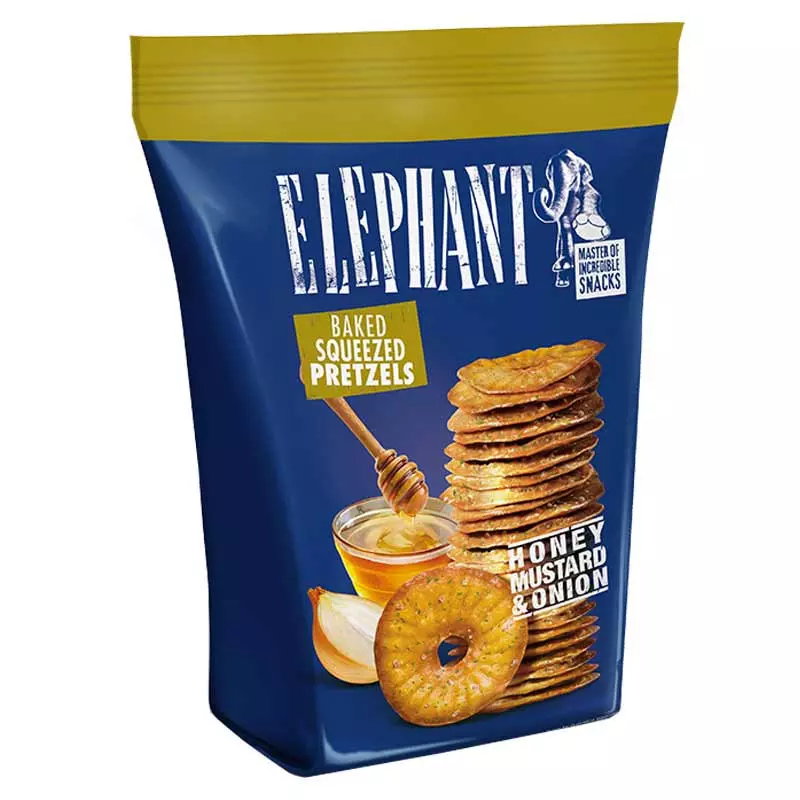 ELEPHANT BAKED PRETZEL HONEY,MUSTARD & ONION 70G 
