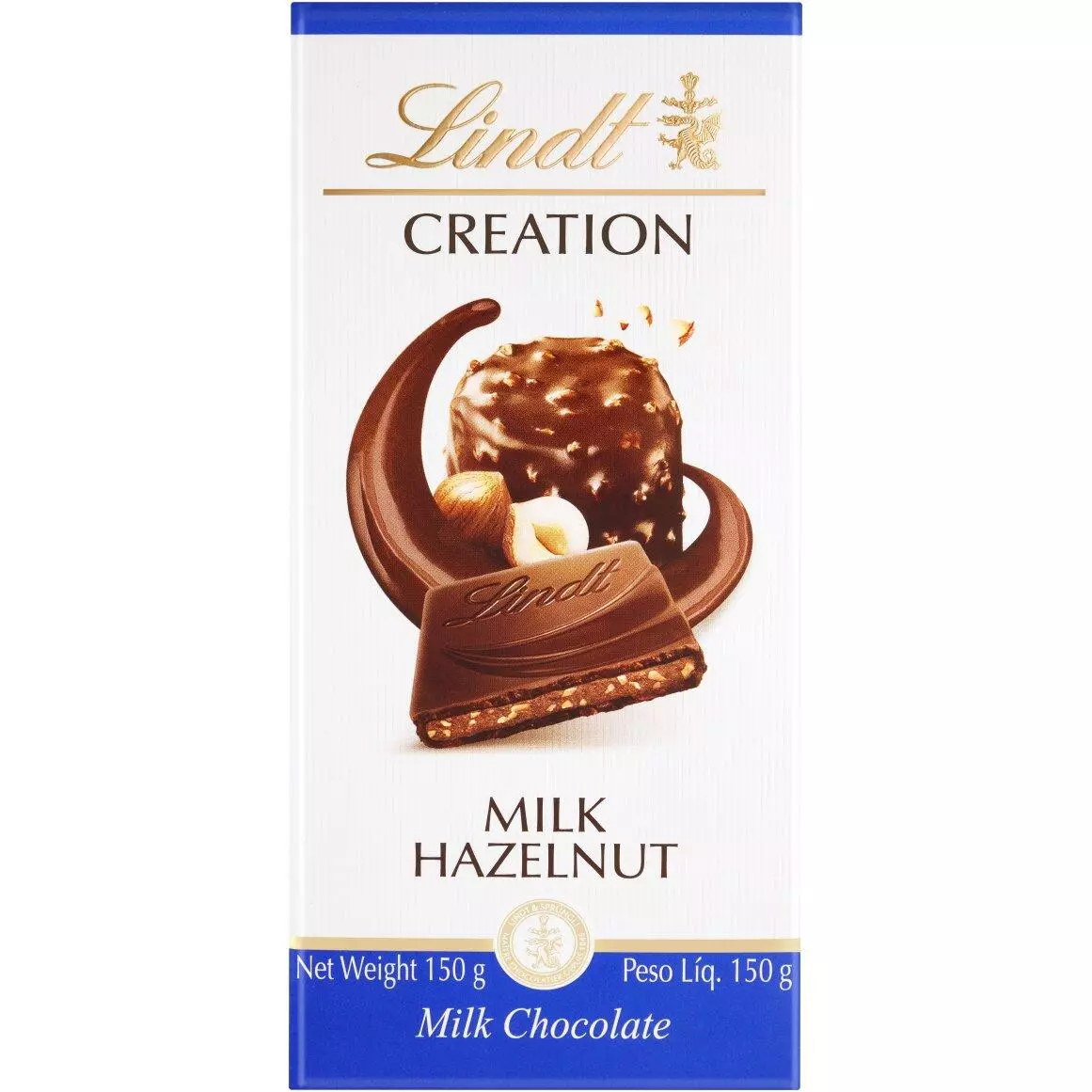 LINDT CREATION MILK HAZELNUT ROCHER 150 G