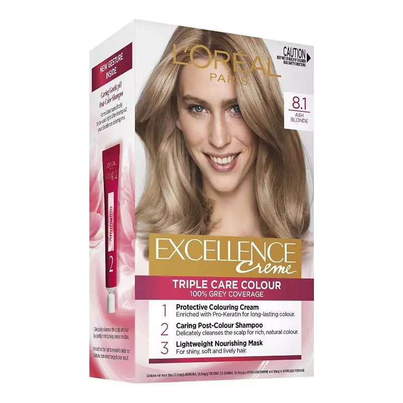 LOREAL EXCELLENCE HAIRCOLOR ASH BLONDE #8.1
