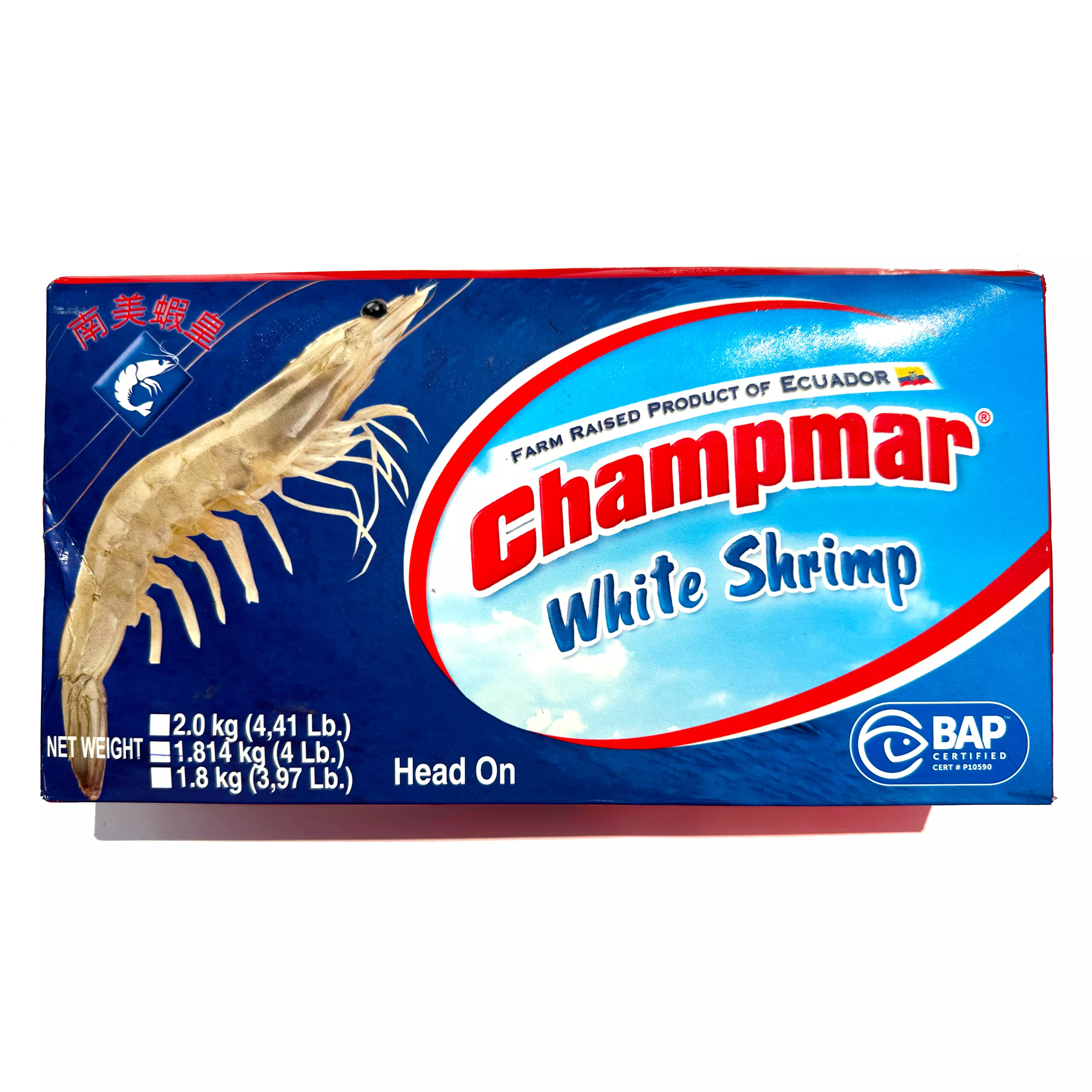 CHAMPMAR RAW SHRIMP HEAD ON SHELL ON 30/40 2 KG