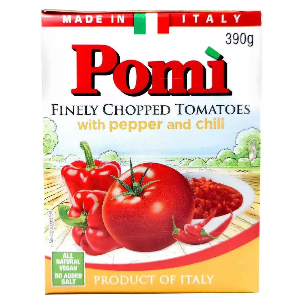 POMI CHOPPED TOMATOES WITH RED PEPPER&CHILI 390 G