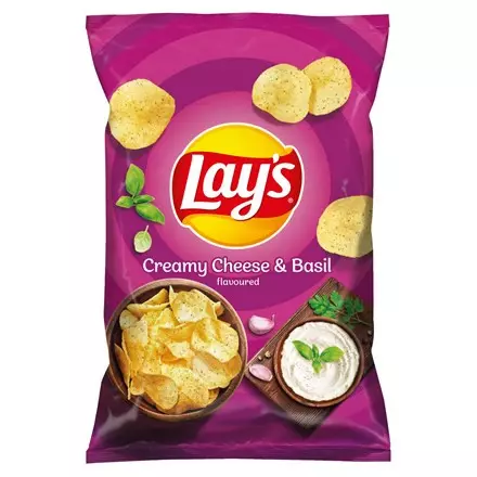 LAYS CREAMY CHEESE & BASIL 130G 