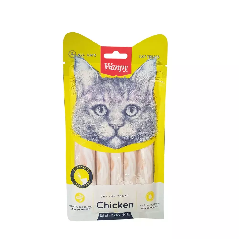 WANPY CAT CREAMY CHICKEN TREATS 70G  