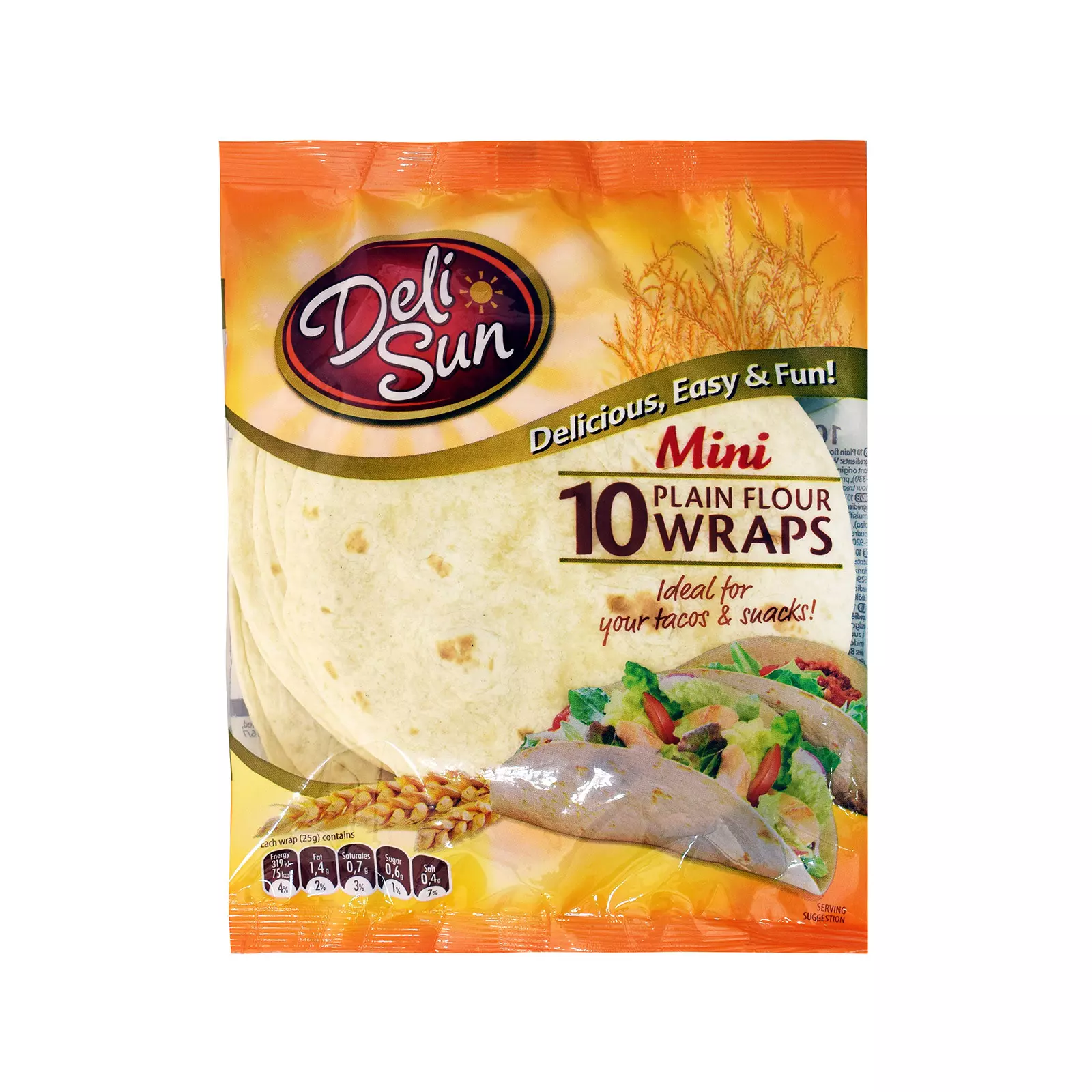 DELISUN 10 FLOUR SOFT TACO WRAP 250G 