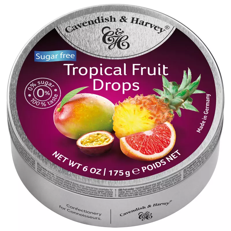 CAVENDISH DROPS SF TROPICAL FRUIT 175G 