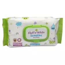 FLUFF'N WHITE BABY WIPES FOR SENSETIVE SKIN *64