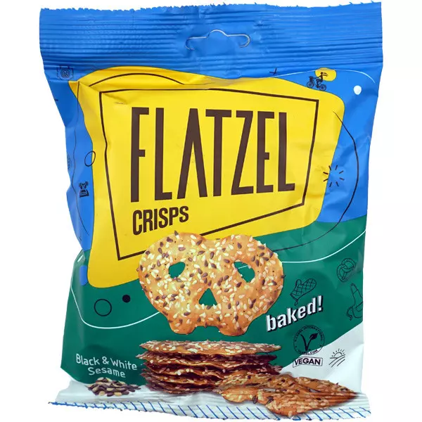 FLATZEL PRETZEL BLACK & WHITE SESAME 85G 