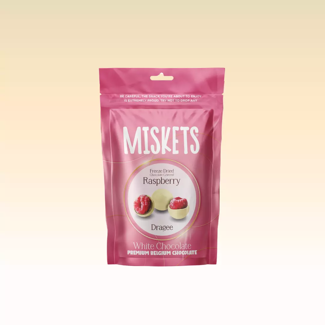 MISKETS FREEZE DRIED RASPBERRY WHITE CHOCO 80G