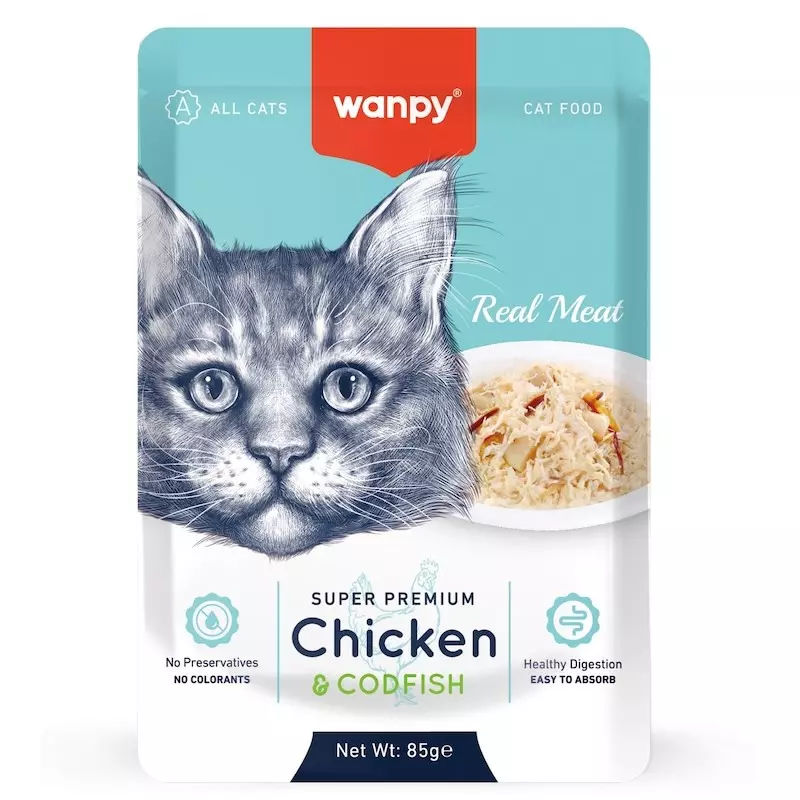 WANPY CHICKEN&CODFISH FOR CAT 85 G