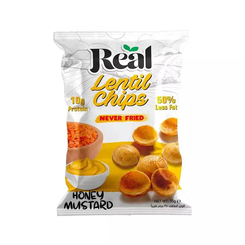 REAL LENTILS CHIPS HONEY MUSTARD 50% LESS FAT 35 G