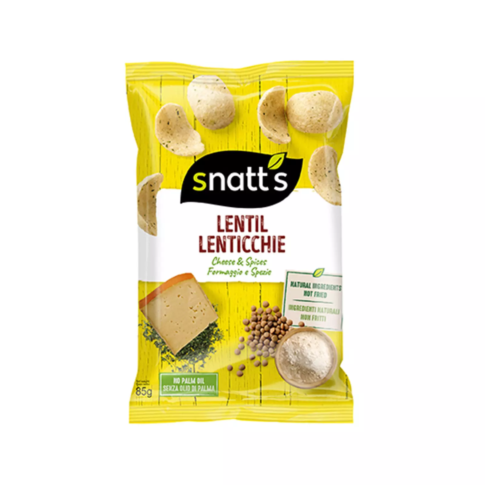 SNATTS LENTILL CHEESE & SPICES 85G  
