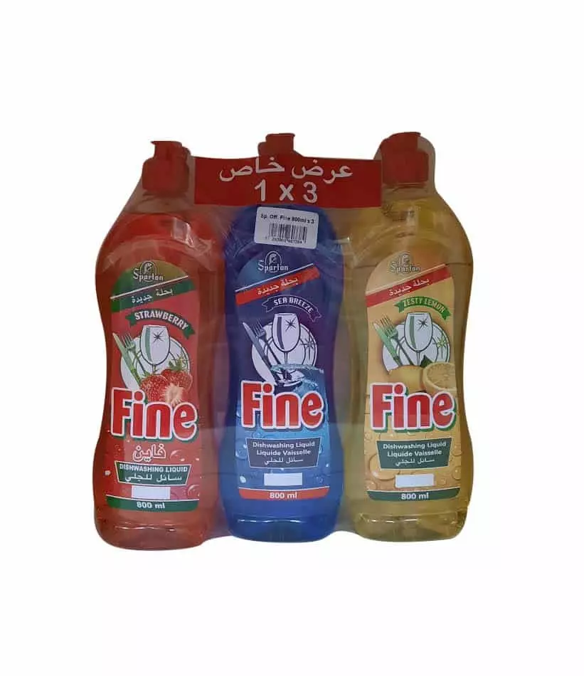 FINE DISHWASHING LIQUID 800 ML *3