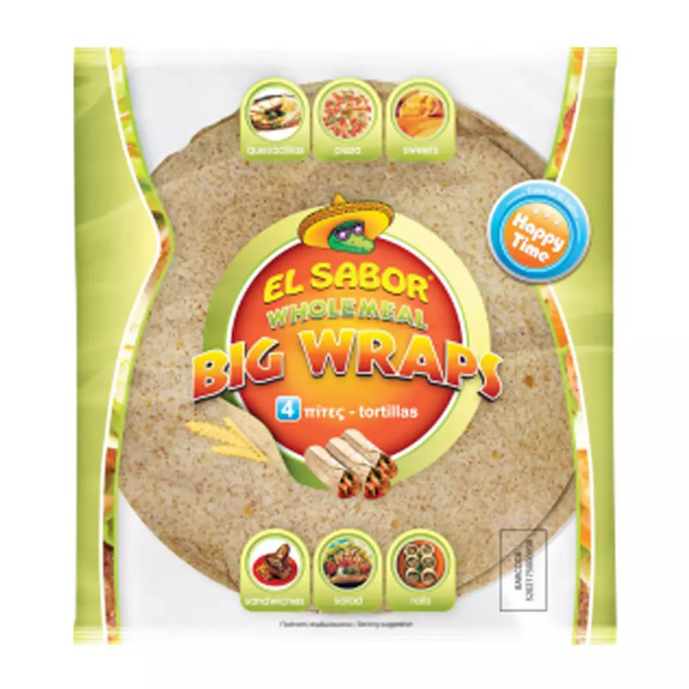 EL SABOR BIG WRAPS WHOLE MEAL *4 25 CM 245 G