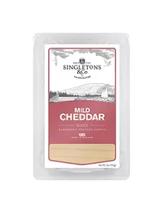 SINGLETONS MILD RED CHEDDAR SLICES 150 G