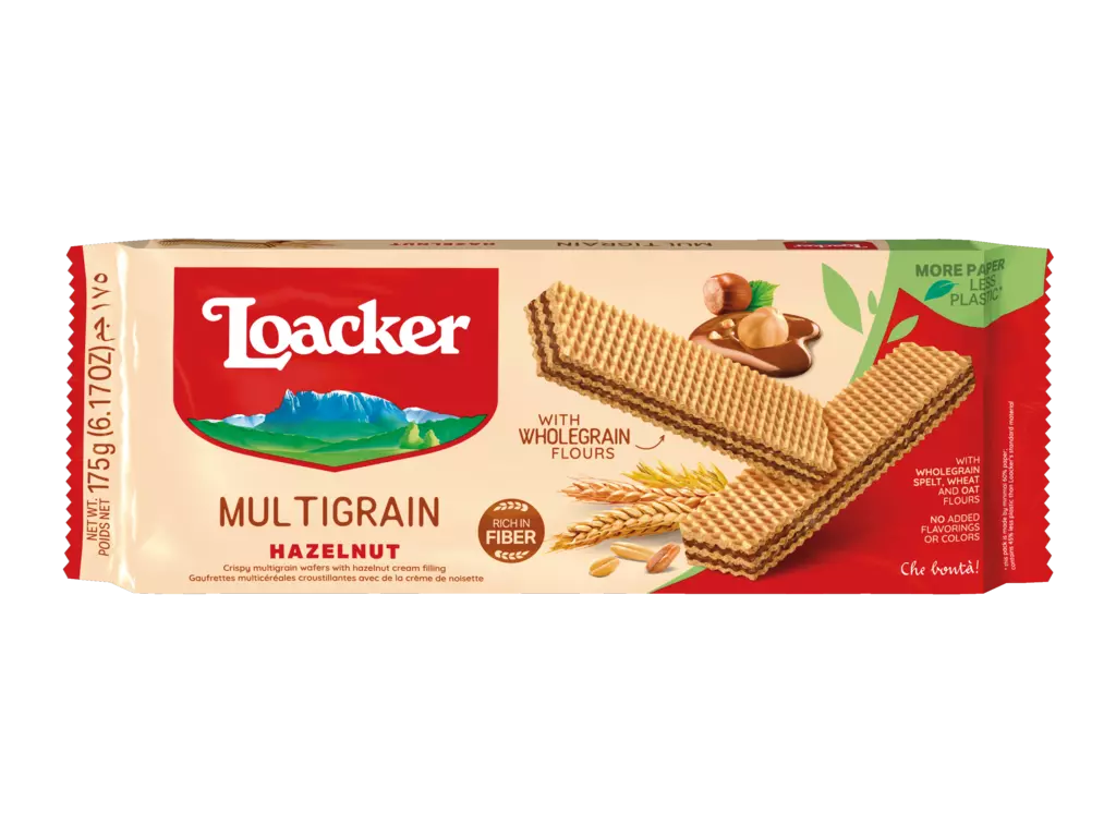 LOACKER MULTIGRAIN HAZELNUT WAFER 175G 