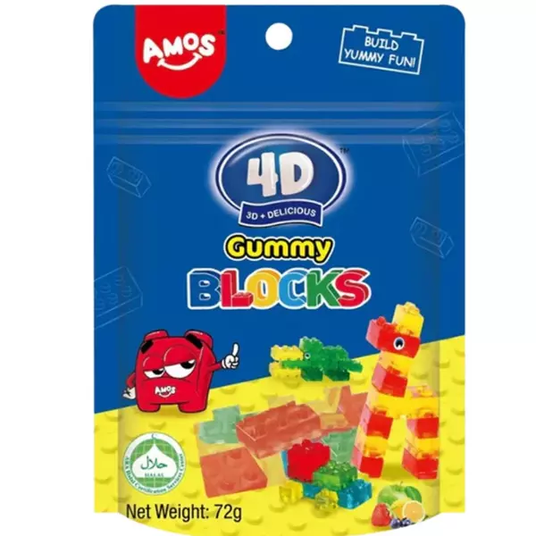 AMOS 4D GUMMY BLOCKS 72 G