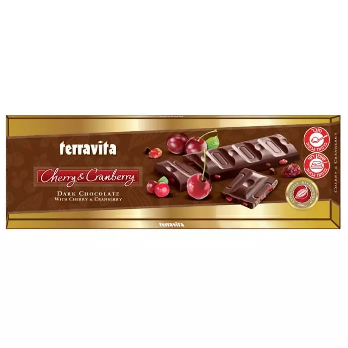 DARK CHOCOLATE WITH CHERRY&CANBERRY 225G 
