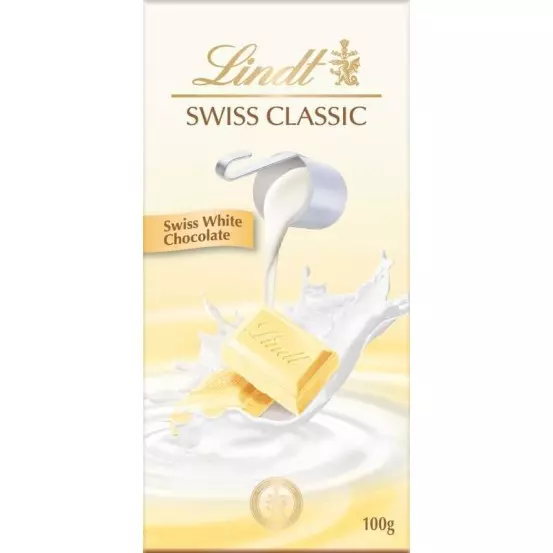 LINDT SWISS WHITE CHOCOLATE 100G  