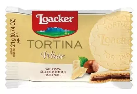 LOACKER TORTINA WHITE WITH HAZELNUTS 21 G