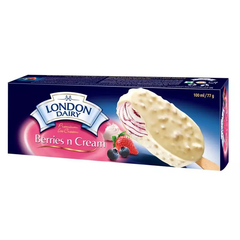 LONDON DAIRY SORBET STICK BERRIES & CREAM 100ML  