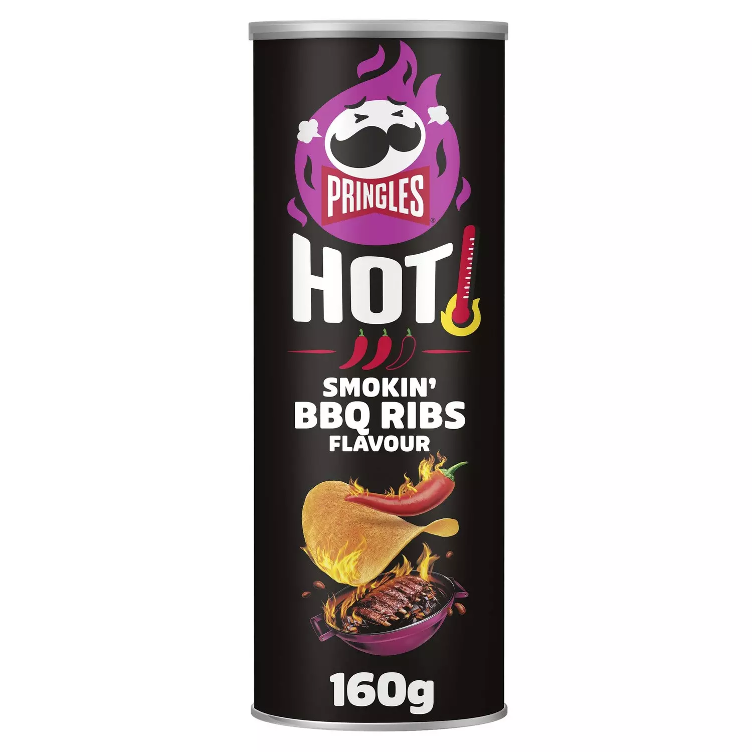 PRINGLES HOT SMOKIN BBQ RIBS FLAVOUR 160 G