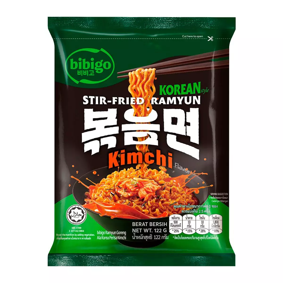 BIBIGO KOREAN NOODLES KIMCHI 122 G
