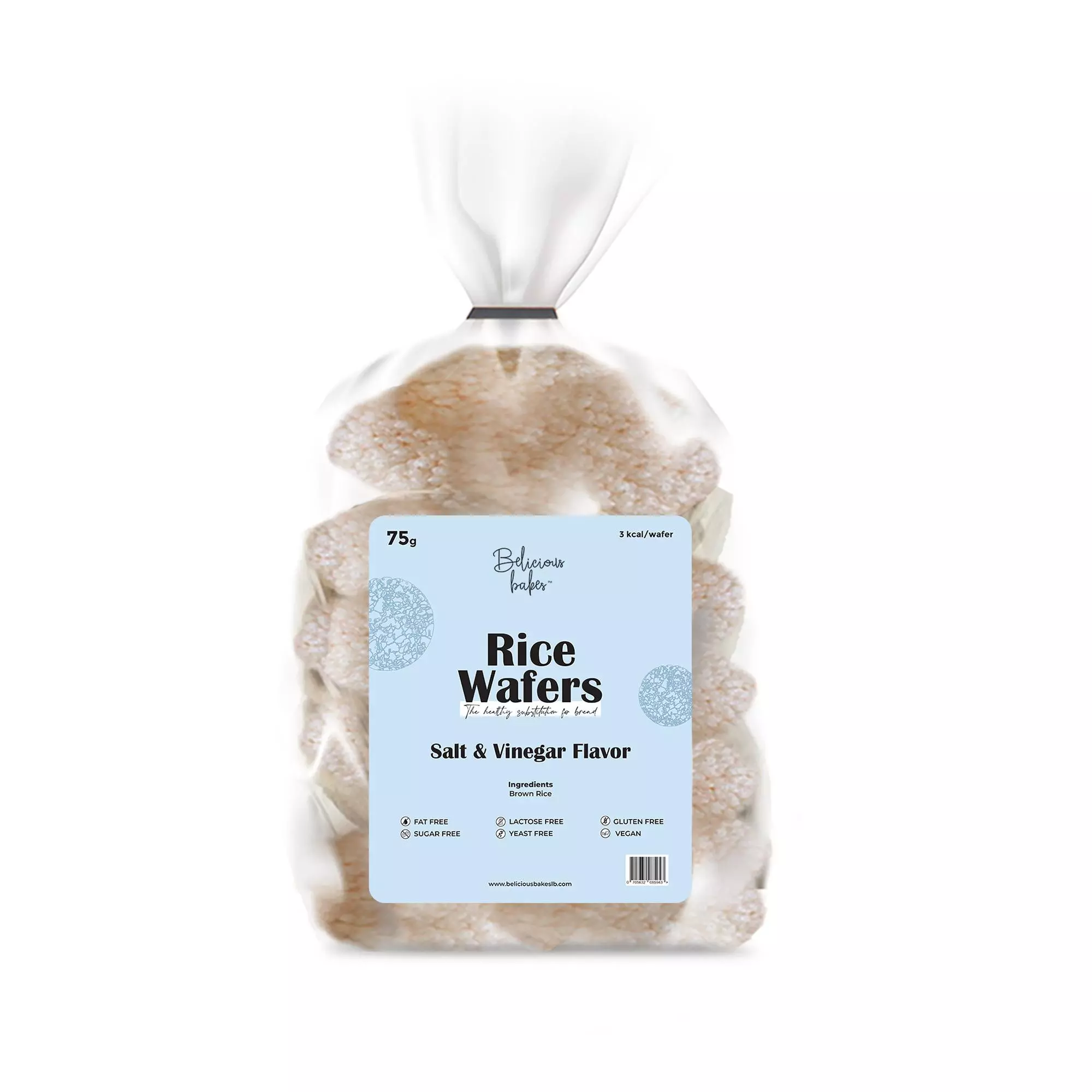 BELICIOUS BAKES RICE WAFERS SALT & VINEGAR 75G