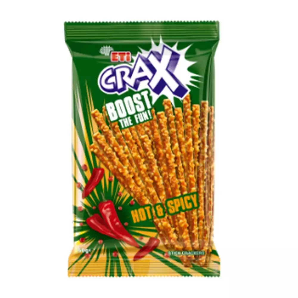 ETI CRAX HOT & SPICY STICK CRACKERS50G   