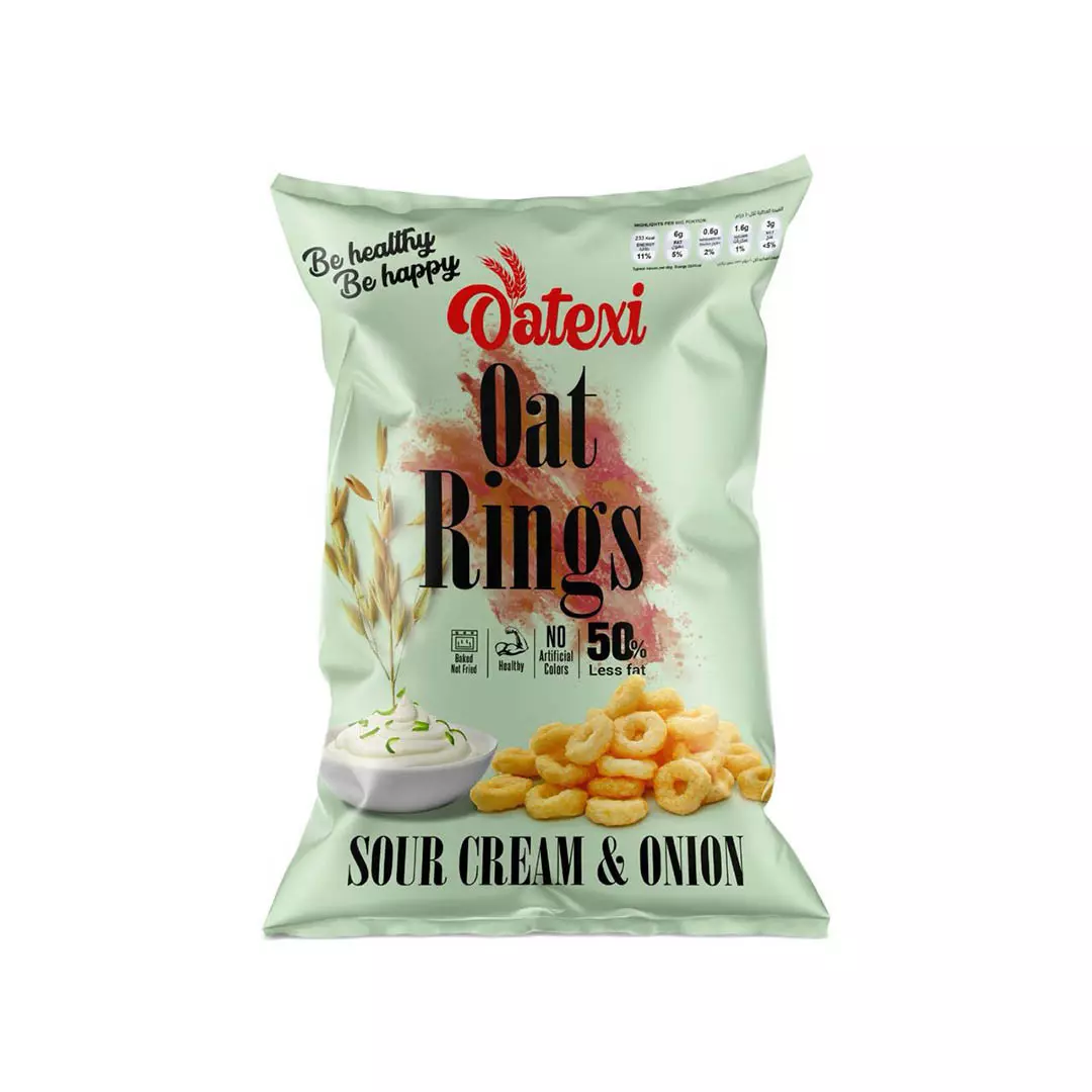 OATEXI OAT RINGS SOUR CREAM & ONION 50% LESS 60 G