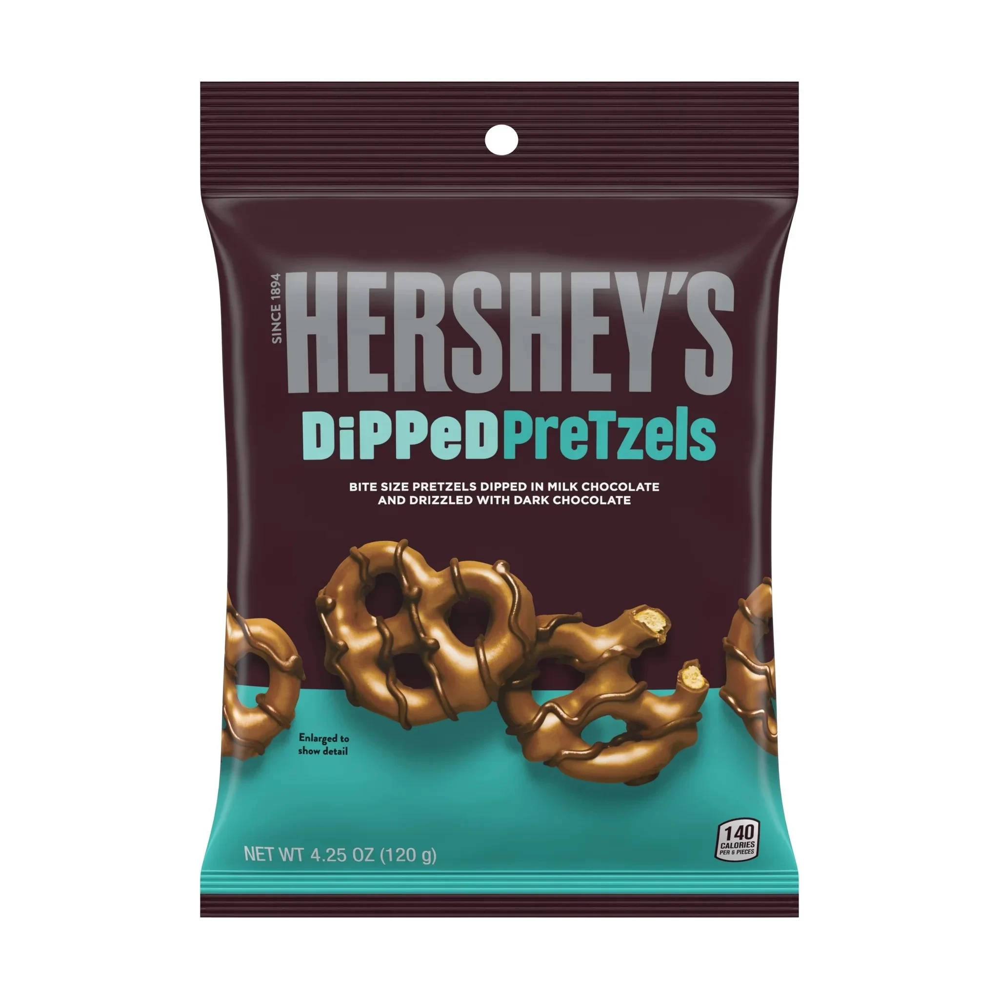 HERSHEYS CHOCOLATE DIPPED PRETZELS 120G